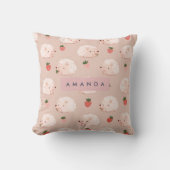 Personalized Sweet Hedgehog & Strawberry Pattern クッション (正面)