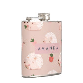 Personalized Sweet Hedgehog & Strawberry Pattern フラスク (右)
