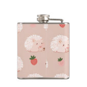 Personalized Sweet Hedgehog & Strawberry Pattern フラスク (裏面)