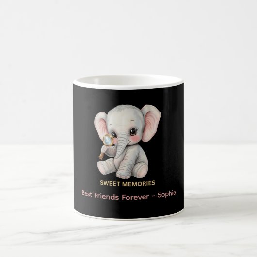 Personalized Sweet Memories Elephant Mug コーヒーマグカップ (中央)