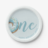 Personalized Sweet One Donut Birthday  ペーパープレート (正面)