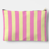 Personalized Sweet Pastel Pink and Yellow Stripe アクセサリーポーチ (裏面)