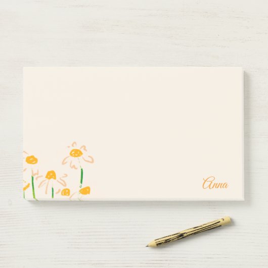 Personalized sweet pink background floral ポストイット (デスク)