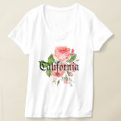 Personalized sweet pink roses California Cute Tシャツ (レイダウン)