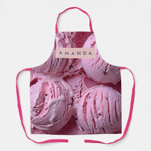 Personalized Sweet Purple Ice Cream Dream エプロン (正面)