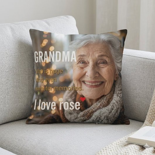 Personalized "Sweeter Memories" Grandma Photo  クッション