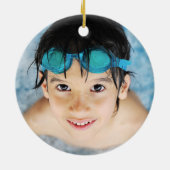 Personalized Swimmer or Diver Photo セラミックオーナメント (裏面)