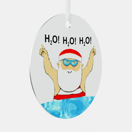 Personalized Swimming Holiday Gift メタルオーナメント (正面右)