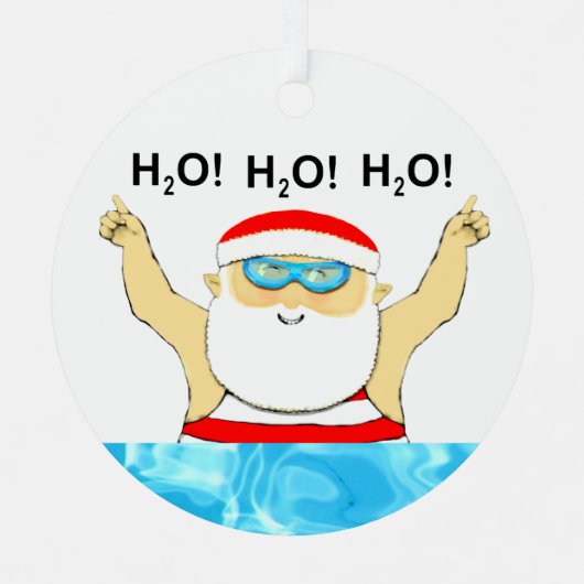 Personalized Swimming Holiday Gift メタルオーナメント (正面)