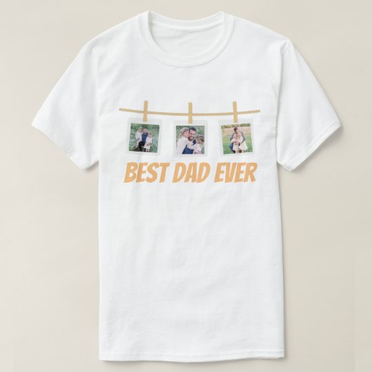 Personalized T-shirt for dad with family photos Tシャツ (デザイン正面)