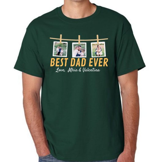 Personalized T-shirt for dad with family photos Tシャツ