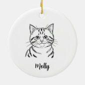 Personalized Tabby Cat Christmas セラミックオーナメント (裏面)