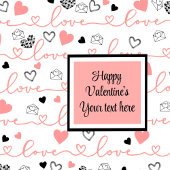 Personalized Table Love Text Art Valentine Napkins スタンダードカクテルナプキン