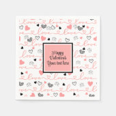 Personalized Table Love Text Art Valentine Napkins スタンダードカクテルナプキン (正面)