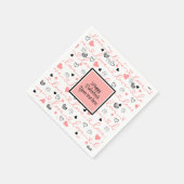 Personalized Table Love Text Art Valentine Napkins スタンダードカクテルナプキン (角)