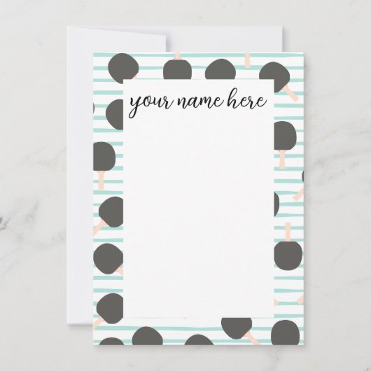 Personalized Table Tennis Notecards ノートカード (正面)