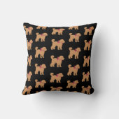 Personalized Tan Doodle on Black Pillow クッション (裏面)