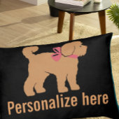 Personalized Tan Doodle on Black Pillow クッション