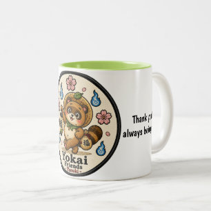 Personalized Tanuki Mug   Custom Name & Message Ja ツートーンマグカップ
