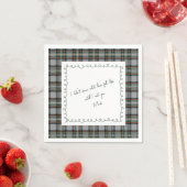 Personalized Tartan Border Love Note Napkin  スタンダードカクテルナプキン (インサイチュ)