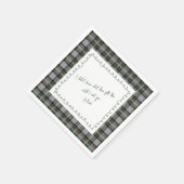Personalized Tartan Border Love Note Napkin  スタンダードカクテルナプキン (角)