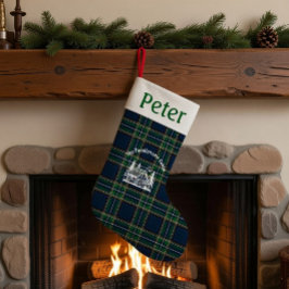 Personalized Tartan Family Cabin Christmas  スモールクリスマスストッキング