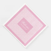 Personalized Tartan Napkins Chic Pink Tableware (コーナー)