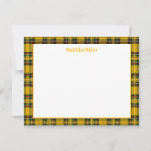 Personalized Tartan Note Card with Plaid Backgroun ノートカード (正面)