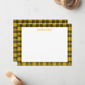 Personalized Tartan Note Card with Plaid Backgroun ノートカード (正面/裏面インサイチュ)