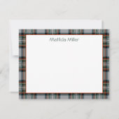 Personalized Tartan Note Card with Plaid Backgroun ノートカード (正面)