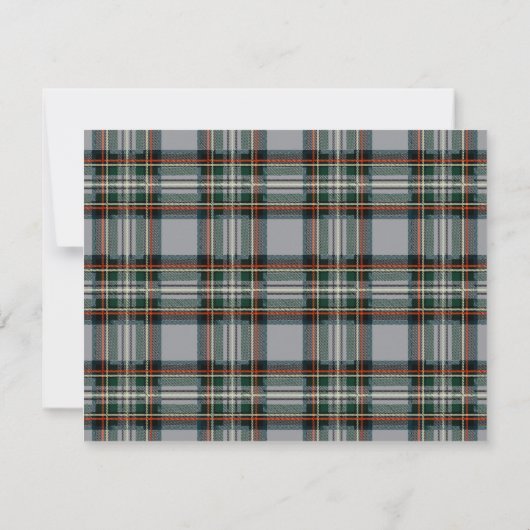 Personalized Tartan Note Card with Plaid Backgroun ノートカード (裏面)
