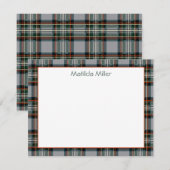 Personalized Tartan Note Card with Plaid Backgroun ノートカード (正面/裏面)