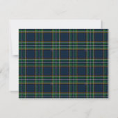 Personalized Tartan Note Card with Plaid Backgroun ノートカード (裏面)