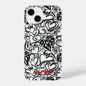 Personalized Tattoo Style Hearts Phone Case iPhoneケース (裏面)