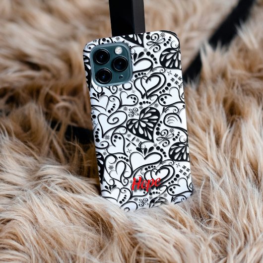 Personalized Tattoo Style Hearts Phone Case iPhoneケース