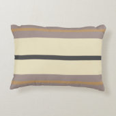 Personalized Taupe Gold Stripe Modern Neutral Chic アクセントクッション (裏面)