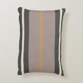 Personalized Taupe Gold Stripe Modern Neutral Chic アクセントクッション (裏面(縦))