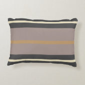 Personalized Taupe Gold Stripe Modern Neutral Chic アクセントクッション (裏面)