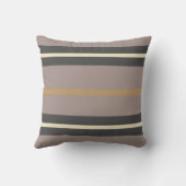 Personalized Taupe Gold Stripe Modern Neutral Chic クッション (裏面)