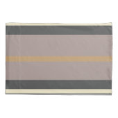 Personalized Taupe Gold Stripe Modern Neutral Chic 枕カバー (裏面)