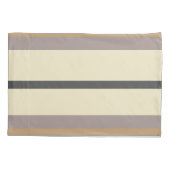Personalized Taupe Gold Stripe Modern Neutral Chic 枕カバー (裏面)
