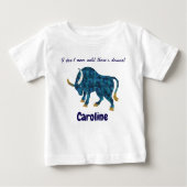 Personalized Taurus Gourmet & Grounded Toddler Art ベビーTシャツ (正面)