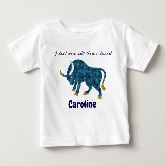 Personalized Taurus Gourmet & Grounded Toddler Art ベビーTシャツ (正面)