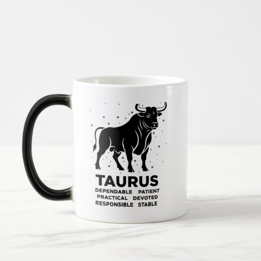 "Personalized Taurus Zodiac sign Name and traits" モーフィングマグカップ (左)