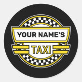 Personalized Taxi Sign Classic Round Sticker ラウンドシール (正面)