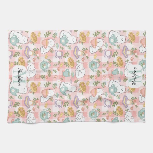 Personalized Tea & Baker Monogram Kitchen Towels キッチンタオル (横)