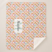 Personalized Tea & Baker Monogram Sherpa Blanket シェルパブランケット (正面)