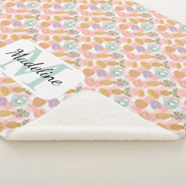 Personalized Tea & Baker Monogram Sherpa Blanket シェルパブランケット