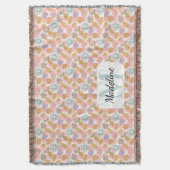 Personalized Tea & Baker Monogram Throw Blanket スローブランケット (正面縦)