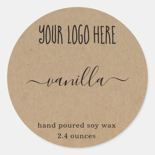 Personalized Tea Light Candle Label Round Sticker ラウンドシール (正面)